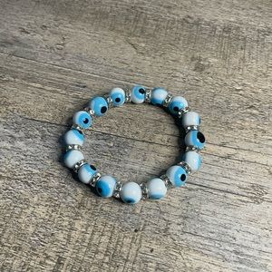 Turkish Bulk white evil eye bracelet